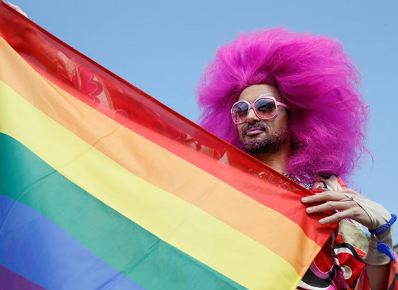 Participant takes part in the equality march in Kiev, Ukraine, June 18, 2017. REUTERS/Valentyn Ogirenko