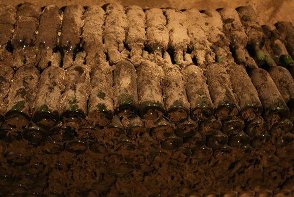 Wine bottles are stacked in the cellar of Lebanon's Chateau Ksara winery, in the Bekaa valley, Lebanon June 21, 2017. Picture taken June 21, 2017. REUTERS/Aziz Taher