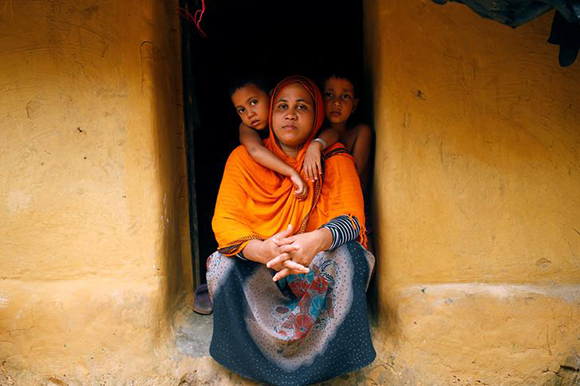  Kulsuma Khatun, 29, whose husband Abu Siddique, chairman of the unregistered camp in Kutupalong. Photo by Mohammad Ponir Hossainin