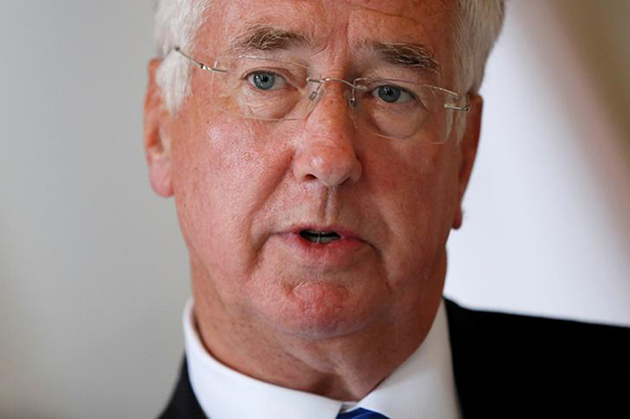 British Defence Secretary Michael Fallon is seen during an interview with Reuters at the British Embassy in Paris, France. Photo by Gonzalo Fuentes