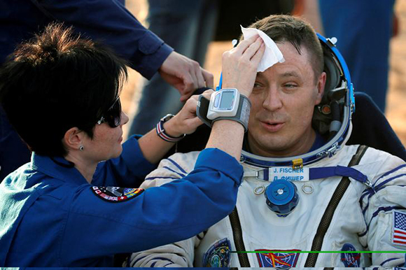 Member of the International Space Station (ISS) crew Jack Fischer of the U.S. Remote area outside the town of Dzhezkazgan (Zhezkazgan), Kazakhstan Photo by Sergei Ilnitsky
