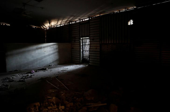  A view of a jail cell of the Islamic State militants under the stadium in Raqqa, Syria. Photo by Erik De Castro 