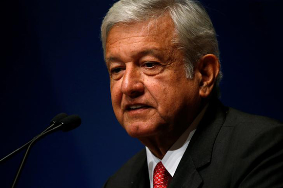  Mexico's presidential candidate Andres Manuel Lopez Obrador of the Movement for National Renewal (MORENA) party takes part in an event at the Wilson Center in Washington, U.S. Photo by Jonathan Ernst 