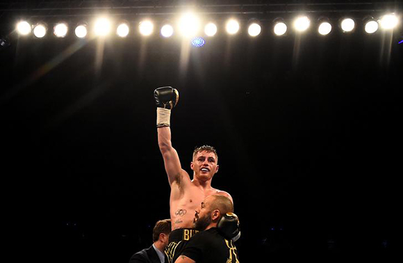  Boxing - Ryan Burnett vs Zhanat Zhakiyanov - IBF & WBA Super World Bantamweight Titles - SSE Arena, Belfast, Britain - October 21, 2017. Ryan Burnett celebrates winning the fight. Photo by Clodagh Kilcoyne 