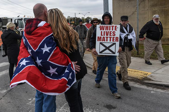  People participate in a "White Lives Matter" rally in Shelbyville, TN, U.S., October 28, 2017. Photo by Stephanie Keith 