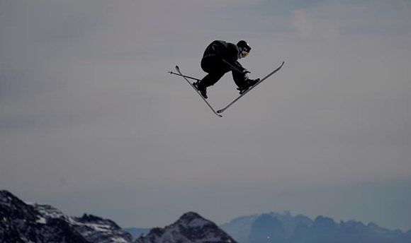  A skier jumps on the Stubaier glacier in Mutterberg, Austria. Photo by Thomas Leonhard Foeger 