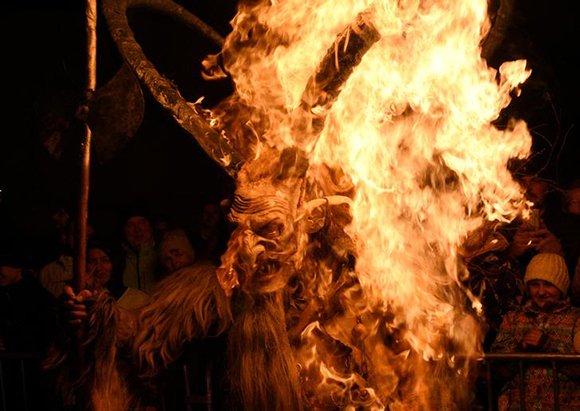  A man dressed as a devil performs during a Krampus show in Goricane, Slovenia, November 18, 2017. Photo by Borut Zivulovic 