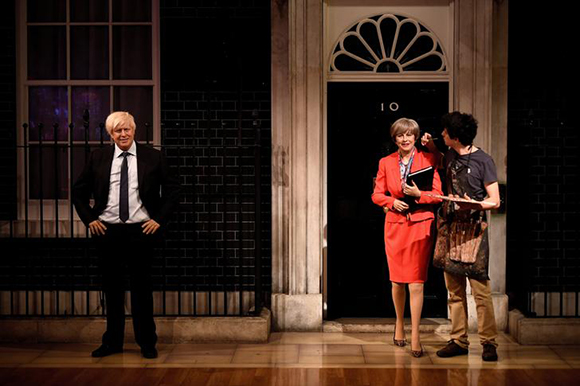  Madame Tussauds unveils their new wax models of Britain's Prime Minister Theresa May, and Foreign Secretary Boris Johnson in London. Photo by Dylan Martinez 