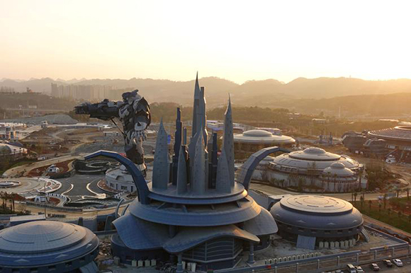  A general view of the Oriental Science Fiction Valley theme park at sunset, in Guiyang, Guizhou province, China. Photo by Joseph Campbell 