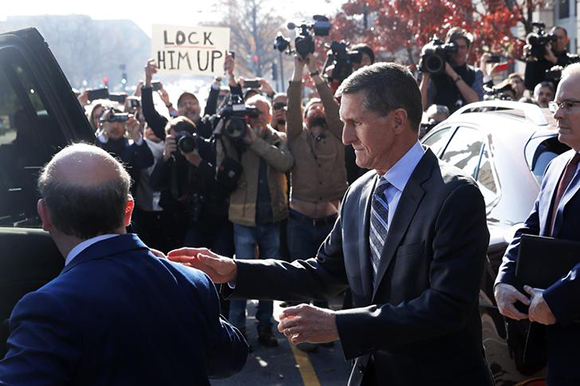  Former U.S. National Security Adviser Michael Flynn departs U.S. District Court after pleading guilty to lying to the FBI about his contacts with Russia's ambassador to the United States, in Washington, U.S., December 1, 2017. Photo by Jonathan Ernst 