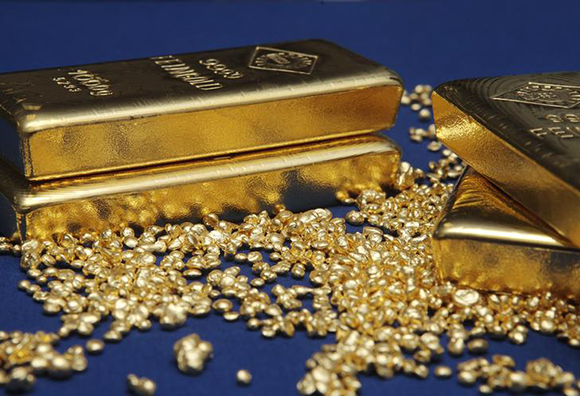  Gold bars and granules are pictured at the Austrian Gold and Silver Separating Plant 'Oegussa' in Vienna Photo by Heinz-Peter 