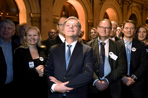  An independent presidential candidate Sauli Niinisto attends his election reception in Helsinki, Finland, January 28, 2018. Photo by Jussi Nukari 