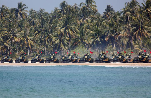  Myanmar military troops take part in a military exercise at Ayeyarwaddy delta region in Myanmar, February 3, 2018. Photo by Lynn Bo Bo 