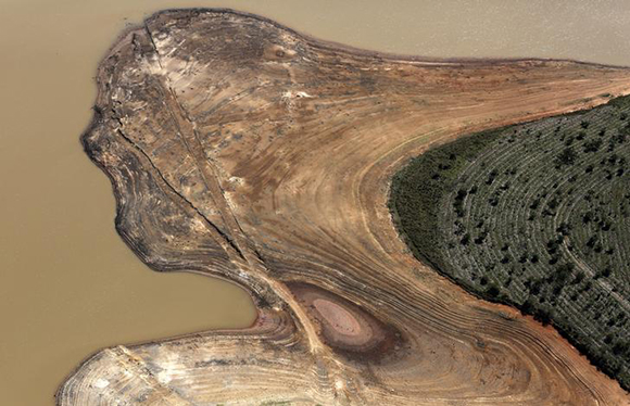  An aerial view of the Atibainha dam, part of the Cantareira reservoir, during a drought in Nazare Paulista, Sao Paulo state Photo by Nacho Doce 