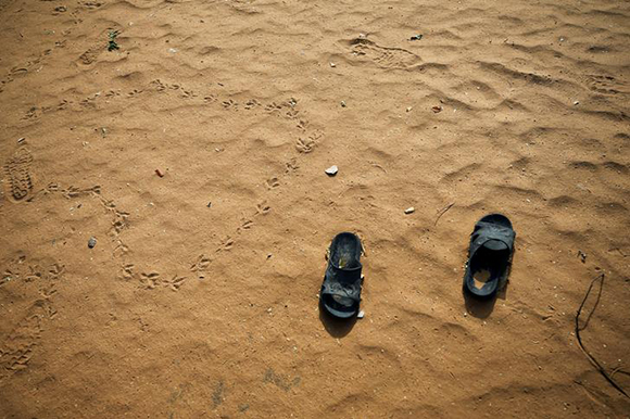 Slippers are pictured at the school compound in Dapchi in the northeastern state of Yobe, where dozens of school girls went missing after an attack on the village by Boko Haram, Nigeria Photo by Afolabi Sotunde 