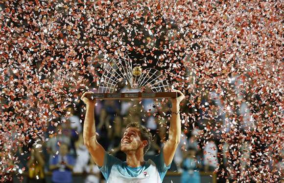  Tennis - ATP 500 - Rio Open - Final - Rio de Janeiro, Brazil - February 25, 2018 - Diego Schwartzman of Argentina celebrates after winning his final match against Fernando Verdasco of Spain. Photo by Sergio Moraes 