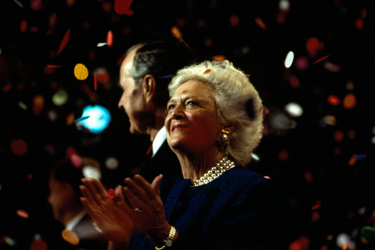 USA. Houston, TX. 1992. George and Barbara Bush at the Republican National Convention.