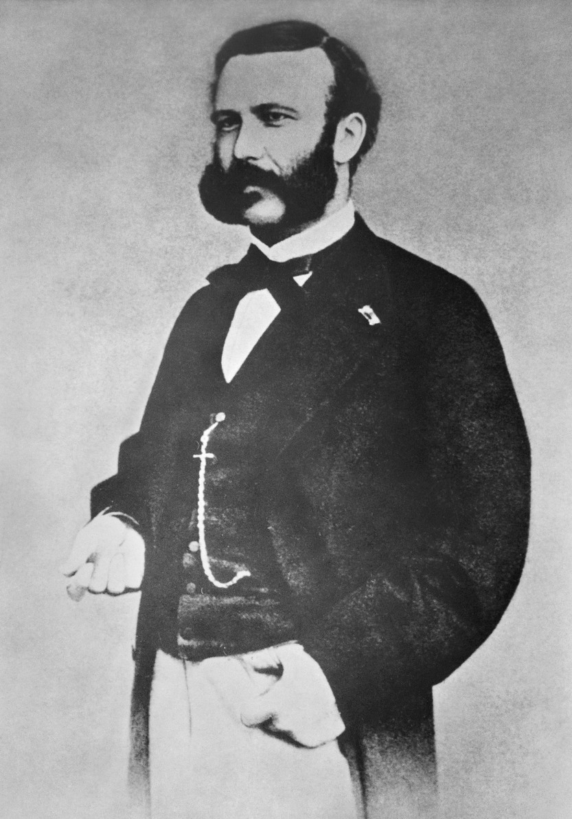 Swiss humanitarian Henry Dunant (1828 - 1910) - co-founder of the Red Cross and joint winner of the Nobel Peace Prize in 1901.